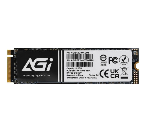 Твердотельный накопитель AGI AI298, 512GB, M.2(22x80mm)