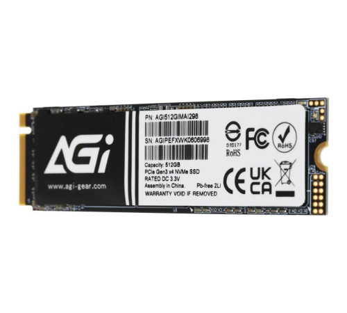 Твердотельный накопитель AGI AI298, 512GB, M.2(22x80mm)