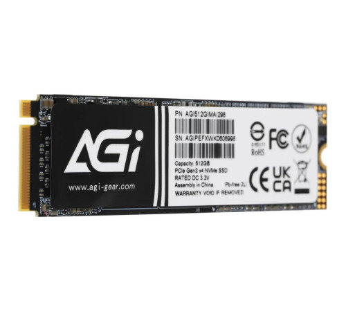 Твердотельный накопитель AGI AI298, 512GB, M.2(22x80mm)
