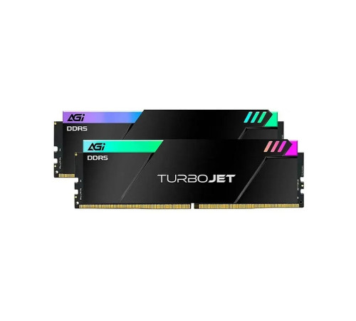 Модуль памяти AGI DDR5 6400MHz CL36 32GB Kit (16GBx2) OC UDIMM + HEAT SINK –Turbojet+RGB lightbar -Color box