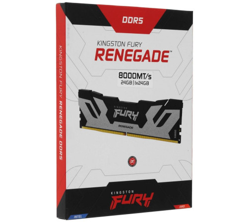 Модуль оперативной памяти Kingston 24GB FURY Renegade Silver DDR5 8000Mhz On-Die ECC UDIMM (Single Module) CL38-48-48 1.4V
