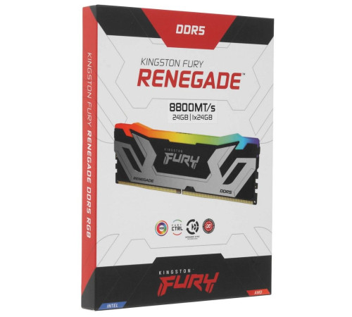 Модуль оперативной памяти Kingston 24GB FURY Renegade Silver RGB DDR5 8800Mhz On-Die ECC CUDIMM CL42