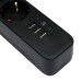 Сетевой фильтр Гарнизон EPS-4-U3-B-2, 4 розетки, 10А, 3 USB-A 5В, 2 м, черный