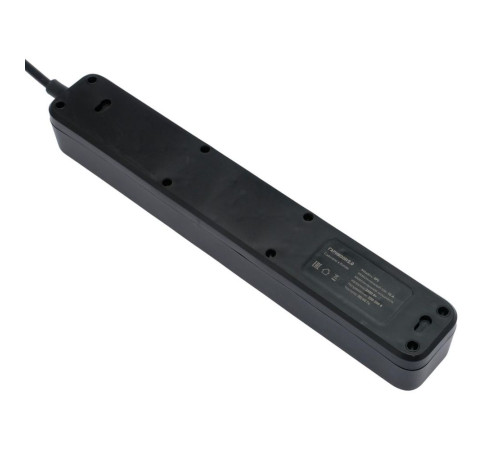 Сетевой фильтр Гарнизон EPS-4-U3-B-2, 4 розетки, 10А, 3 USB-A 5В, 2 м, черный