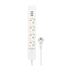 Сетевой фильтр Гарнизон EPS-4-U3-W-4, 4 розетки, 3 USB-A 5В, 4, белый
