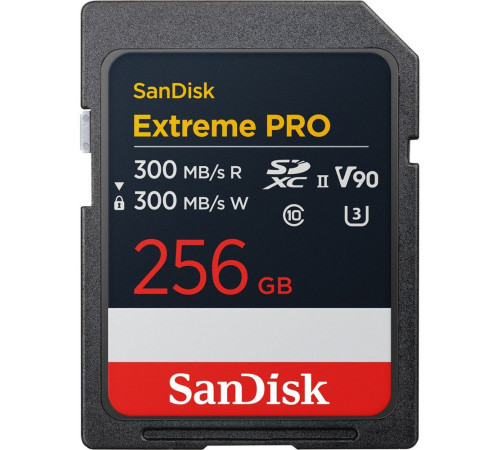 Карта памяти SDXC 256GB SanDisk Extreme PRO, UHS-II, Class 10, U3, V90