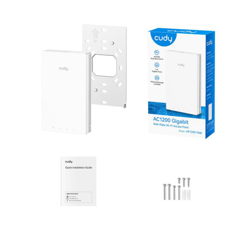 Точка доступа Wi-Fi CUDY AP1300 Wall, белый