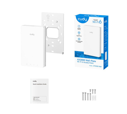 Точка доступа Wi-Fi CUDY AP3000 Wall, белый