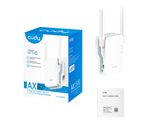 Усилитель/повторитель Wi-Fi CUDY RE1500, белый