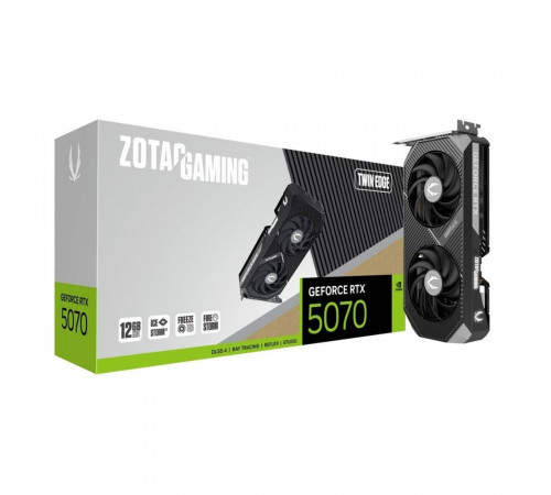 Видеокарта Zotac RTX5070 TWIN EDGE 12GB GDDR7 192bit 3xDP HDMI 2FAN PREMIUM PACK