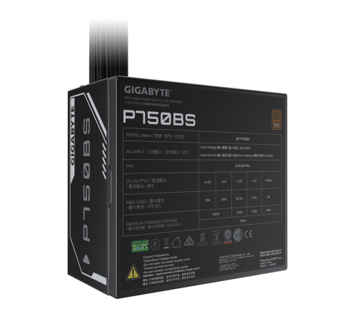 Блок питания 750 Вт Gigabyte P750BS, черный