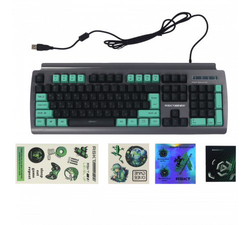 Клавиатура проводная игровая Raskat KG001, USB, серый