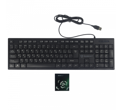 Клавиатура проводная Raskat K005, USB, черный
