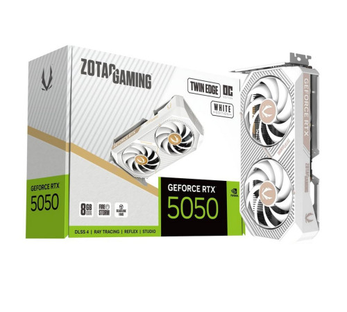 Видеокарта Zotac RTX5050 TWIN EDGE OC WHITE ED 8GB, GDDR6/128-bit