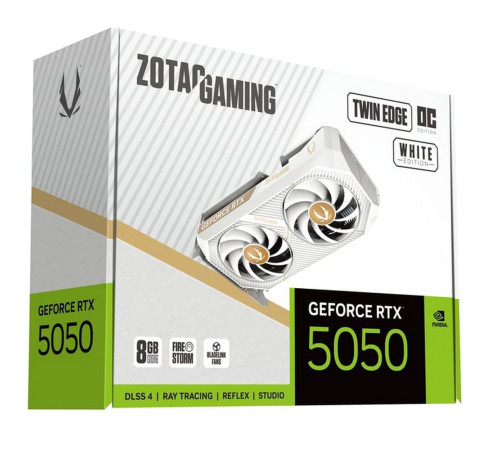 Видеокарта Zotac RTX5050 TWIN EDGE OC WHITE ED 8GB, GDDR6/128-bit