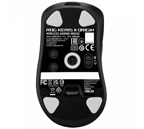 Мышь ASUS P722 ROG KERIS II ORIGIN/BLK 65g 42,000DPI Bluetooth 5.1 2.4GHz 7buttons