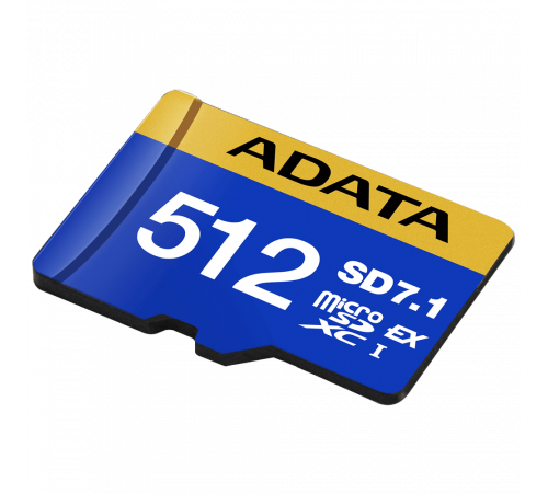 Карта памяти microSDXC 512GB  ADATA Premier Extreme  SD7.1 Express PCIe Gen3×1, UHS-I U3 / Class 10 / V30, 800/700 MB/s, SD-Express, Retail