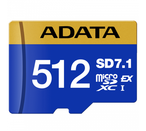 Карта памяти microSDXC 512GB  ADATA Premier Extreme  SD7.1 Express PCIe Gen3×1, UHS-I U3 / Class 10 / V30, 800/700 MB/s, SD-Express, Retail