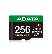 Карта памяти microSDXC 256GB ADATA Speed Plus Class 10 UHS-I U3/V30/A2, с адаптером