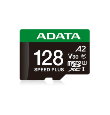 Карта памяти microSDXC 128GB ADATA Speed Plus Class 10 UHS-I U3/V30/A2, с адаптером