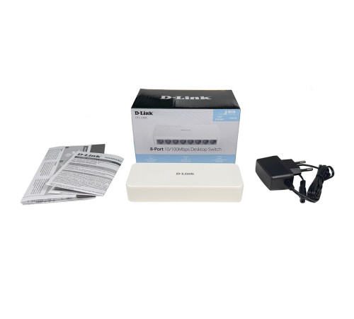 Коммутатор D-Link DES-1008C/F6/E, белый