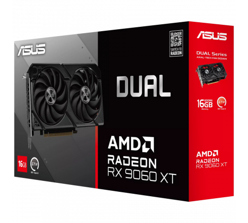 Видеокарта ASUS RX9060XT DUAL 16GB GDDR6 128bit 2xDP HDMI 2FAN RTL (DUAL-RX9060XT-16G)