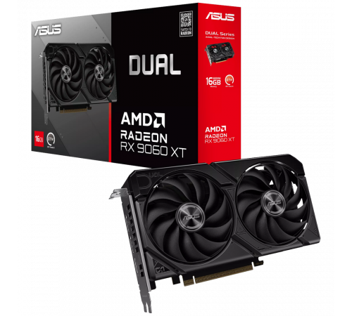 Видеокарта ASUS RX9060XT DUAL 16GB GDDR6 128bit 2xDP HDMI 2FAN RTL (DUAL-RX9060XT-16G)
