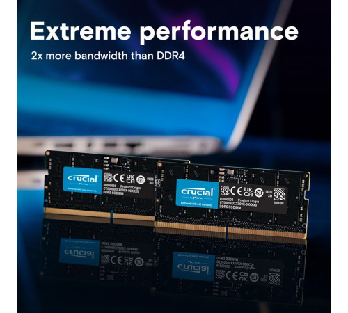 Модуль памяти 16GB Crucial DDR5 4800 SO DIMM Basics Laptop Memory Non-ECC, CL40, 1.1V, SRx8, RTL