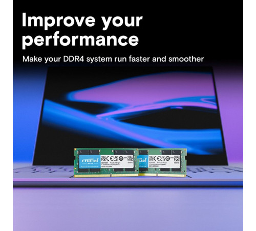 Модуль памяти 16GB Crucial DDR4 3200 SO DIMM Basics Laptop Memory
 Non-ECC, CL22, 1.2V, SRx8, RTL