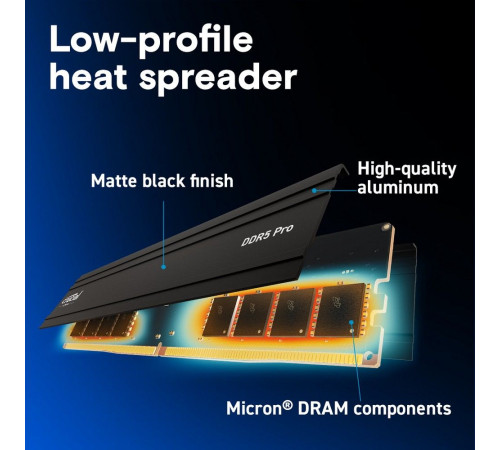 Модуль памяти 16GB Crucial DDR5 5600 UDIMM Pro Black Desktop Memory Non-ECC, CL46, 1.1V, SRx8, RTL