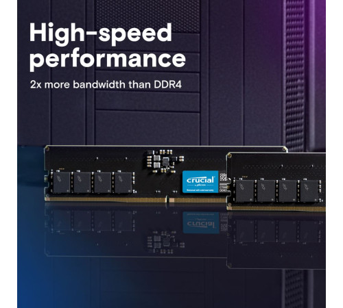 Модуль памяти 16GB Crucial DDR5 4800 UDIMM Basics Desktop Memory Non-ECC, CL40, 1.1V, SRx8, RTL