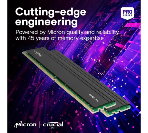 Модуль оперативной памяти Crucial 32GB Pro Overclocking Desktop DDR4 3200Mhz DIMM, CL22, 1.2V, DRx8, RTL