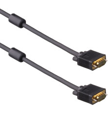 Кабель SVGA ExeGate, 15M/15M, 1,8м, 2 фильтра, позолоченные контакты, черный