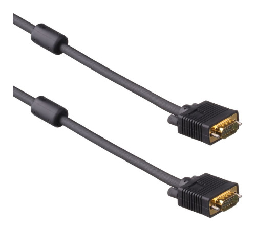 Кабель SVGA ExeGate, 15M/15M, 1,8м, 2 фильтра, позолоченные контакты, черный