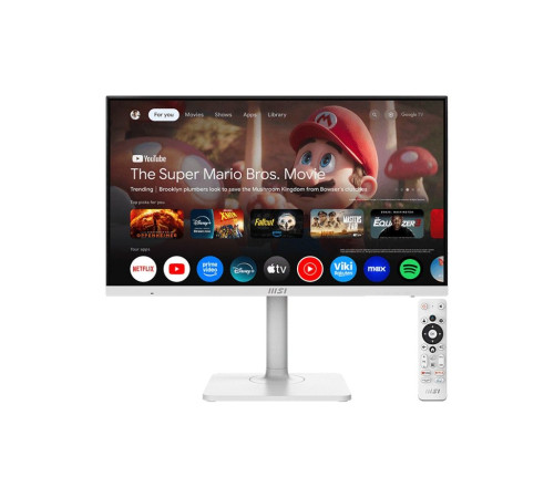 Монитор 27" MSI Modern MD272UPSW White (Smart, IPS, 3840x2160, HDMI+DP+Type C (65W), USB Hub, WiFi, LAN, 4 ms, 178°/178°, 300 cd/m, 1000:1, 60Hz, Spk, Pivot)