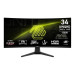 Монитор 34" MSI MAG 346CQ Black (VA, 3440x1440, HDMI+HDMI+DP, 1 ms, 178°/178°, 300 cd/m, 4000:1, 180Hz, Curved 1500R)