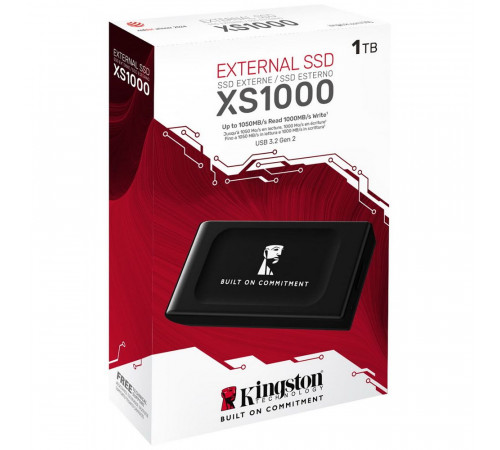 Твердотельный накопитель SSD Kingston 1TB XS1000 Series SXS1000/1000GA USB3.2 Gen2, Type-C, up to 1050/1000Mbs, 3D TLC