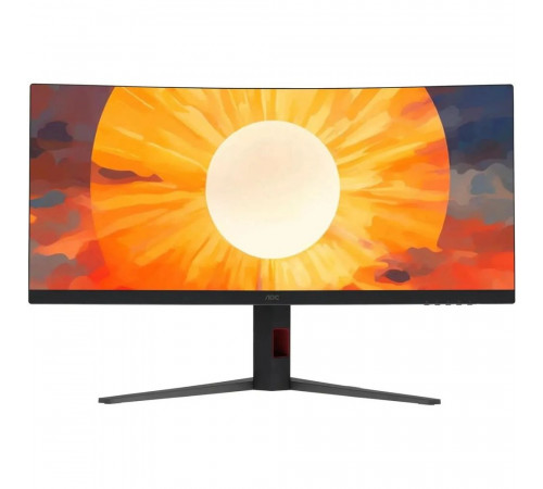 Монитор 34" AOC CU34G4 White/Silver (3440x1440, VA, 180hz, 80M:1, 300cd, 0.5ms, 2xHDMI 2.0, DP 1.4, H. adj 130mm, pivot, VESA, 3Y, Black/red)