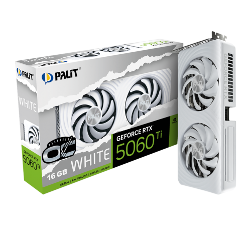 Видеокарта Palit RTX5060Ti WHITE OC 16GB, GDDR7/128-bit