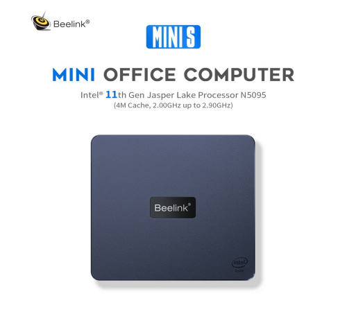 Мини-компьютер Beelink MINI S Intel Celeron N5095//Intel UHD Graphics/8GB DDR4/128GB SSD/Wi-Fi 5/Bluetooth 5.0/LAN 1000M