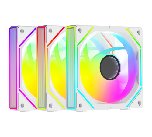 Вентилятор для корпуса Ocypus Gamma F12 UNI WH ARGB, белый (комплект 3 шт.)