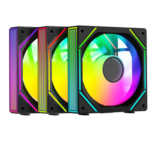 Вентилятор для корпуса Ocypus Gamma F12 UNI BK ARGB REVERSE BLADE, черный (комплект 3 шт.)