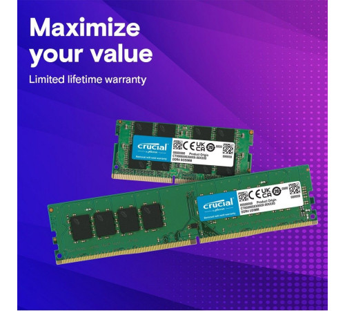 Модуль памяти 16GB Crucial DDR4 3200 DIMM Classic Desktop Memory Non-ECC, CL22, 1.2V, DRx8 oem