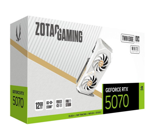 Видеокарта Zotac RTX5070 TWIN EDGE OC WHITE ED 12GB, GDDR7/192-bit