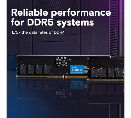 Модуль памяти Crucial 2*16 GB (KIT)  Crucial DDR5 4800 DIMM Classic Desktop Non-ECC, CL40, 1.1V, SRx8,