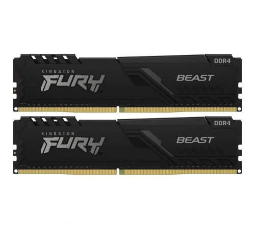 Модуль оперативной памяти Kingston 32GB FURY Beast Black Gaming DDR4 3200Mhz DIMM, CL16, 1.35V, 1Gx8 kit 2х16, RTL