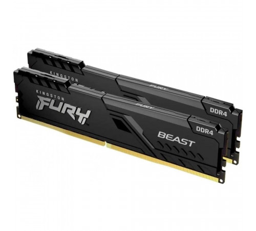 Модуль оперативной памяти Kingston 32GB FURY Beast Black Gaming DDR4 3200Mhz DIMM, CL16, 1.35V, 1Gx8 kit 2х16, RTL
