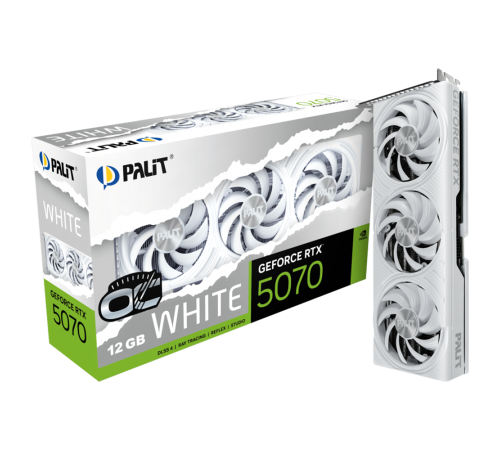 Видеокарта Palit RTX5070 WHITE OC 12GB, GDDR7/192-bit