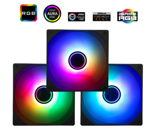 Вентилятор для корпуса Thermalright TL-C12B-S V3 X3 ARGB, черный (комплект 3 шт.)