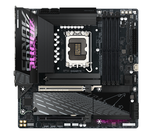 Материнская плата Gigabyte OEM B860M AORUS ELITE WIFI6E, Socket 1851, Intel®B860, 4xDDR5-6400, HDMI+DP, 2xPCI-Ex16, 4xSATA3(RAID 0/1/5/10), 3xM.2, 8Ch Audio, 1x2.5GbLan, WiFi, (4+4)xUSB2.0, (6+2)xUSB3.2, (0+1)xUSB Type-C™, mATX, RTL